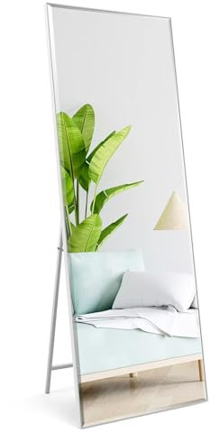 PETAFLOP 165x60cm Full Length Mirrors, White Free Standing Mirror Suitable for Wall Mounting or Floor Display in Bedrooms, Living Rooms, and Commercial Settings
