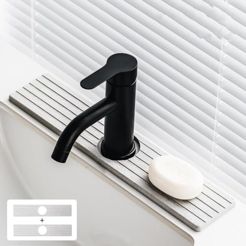 Faucet Draining Mat, Self Absorbent Draining Mat for Kitchen Counter, Diatom Mud Kitchen Faucet Mat Sink Splash Guard, for Bathroom & Kitchen (2, L-16'')