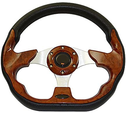 Sportlenkrad,Drift Lenkrad,Auto Lenkrad Universal 13 320mm Racing Sportwagen Lenkrad mit Hupenknopf Kohlefaser(Wood)