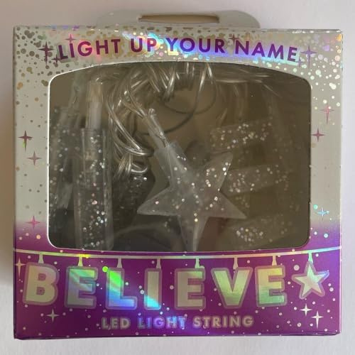 Gifts Direct 2 U Glauben Sie – Dekorative LED-Lichterkette für den Innenbereich, hängende Dekorationen, beleuchten Ihren Namen in klaren LED-Lichtern