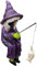 KyeeaDIY Statua Della Strega Ornamento Teschio da Pesca Realistico in Resina Pesca Fantasmi Femminili, Mini Scultura Strega da Giardino Decorazione per Prato Dello Stagno del Patio (Viola e bianco)