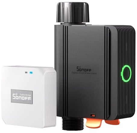 SONOFF Programador Riego Automatico, Se vende con Zigbee Hub ZB Bridge-P,Temporizador Riego pour Jardín, Riego Programado y Racionado,Mando a Distancia,Fácil Instalación,Compatible con Alexa, Google