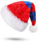 JOFONY Weihnachtsmütze für Erwachsene, Rot und Blau Nikolausmütze,Plüsch Rand Weihnachten Santa Hut,Rote Santa Mütze,Weihnachtskostüme für Weihnachtsfeier Weihnachtsdekoration
