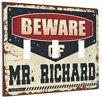Decorative Light Switch Plates Beware Of Mr. Richard Switch Wallplate Cover Art Plates Switch Cover Multi Gang Switch Plates