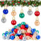 Weihnachtsbaumkugeln Mini, 80pcs Mini Weihnachtskugeln Set, Weihnachtskugeln Klein Bunt, Wird mit Einem 5 M Langen Golddraht Geliefert, Geeignet für Christbaumschmuck und DIY-Ideen
