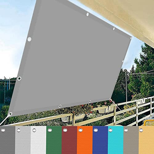 Grande voile d'ombrage rectangulaire 6,5 x 9 m anti-UV à 98 % pour terrasse, jardin, piscine, gris clair avec corde gratuite