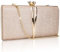 Farcauo Damen Abendtasche kleine Clutch Hochzeit Handtasche Champagner Damen Kleine Schultertasche mit abnehmbarer Kette elegante Crossbody Tasche Glitter Abendtasche für Bankett und Party