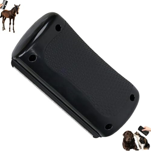 Spazzola professionale per la cura del pelo, spazzola per cavalli, spazzola per la depilazione degli animali domestici, strumento per la rimozione dei peli per animali domestici (nero)