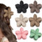 GFORI 6 Stück Matt Hawaii Blumen-Haarklammern, 8 cm große Plumeria Blumenklammer, dünnes, dickes, lockiges Haar für Damen, starke, Rutschfeste Hibiskus-Haarspange, Strand-Haar-Accessoires für Frauen