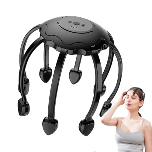 Wusideday Masajeador de cabeza de pulpo | Herramienta de masaje automático del cuero cabelludo de garra de pulpo | Masajeador de cabeza de 8 garras | Rascador automático de cabeza de pulpo de 360