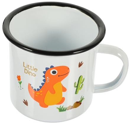 ABOOFAN Cartoon Dinosaur Enamel Mug Novelty Hot Drink Mug Enamel Cups for Boys