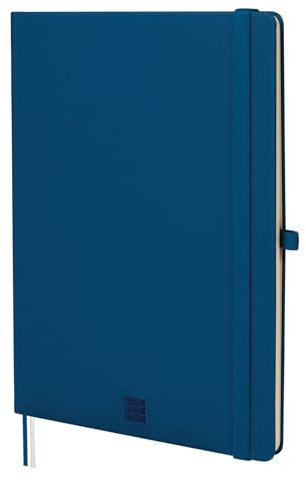 Finocam - Notizbuch Nexo Festeinband Dotted-Gepunktet Marineblau | Großes Notizbuch mit perforierten Blättern | Innentasche und Stifthalter | 72 Seiten, Ideal als Bullet Journal