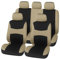 Auto Sitzbezüge Sets Für VW Polo 9N 2001-2009, Atmungsaktiv Verschleißfest Bequem Sitzkissen Zubehör,B Beige