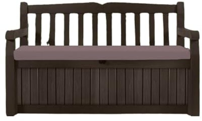 Waterproof outdoor Bench Cushion Seat Pad different sizes to replace Iceni Keter, Eden Storage Box, custom benches & swings.128x50,120x50,100x40,140x45,122x40, 10x47 (Brown, 120 x 50 x 6cm)