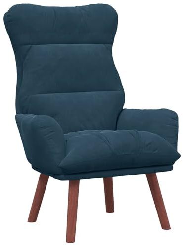 vidaXL Entspannungsstuhl Blau 69 x 74 x 93 cm Samt, Sessel aus Samt, ergonomisches Design, entspannter Sitz, modernes Dekor, Bequeme Möbel, stylischer Luxus