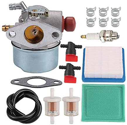 ZAPYVET Carburatore Filtro Aria Tubo Carburante Motore Falciatrice Motozappa, for Tecumseh, 640017 Kit carburatore a 2 tempi