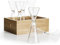 Sagaform Nature mundgeblasenes Schnapps-Glas 6er Set mit Holzbox aus Eiche, 5018446