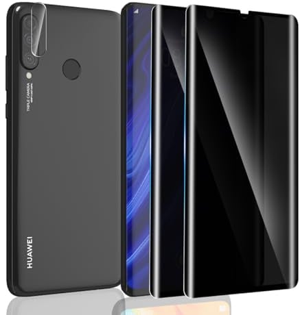 Yonntmmi Schutzfolie für Huawei P30 Pro für Panzerglas Sichtschutz, 2 Stück Anti-Spy Panzer Schutz Glas mit 1 Stück Kameraschutz Schutzglas, Anti-Spy, 3D Gebogene, Kratzfest für Huawei P30 Pro