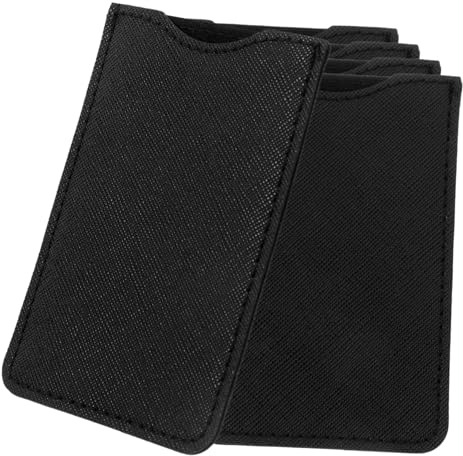 VICASKY 5pcs Pu Comb Holder Pouch Soft Short Comb Case Anti-scratch Travel Storage Sleeve for Beard Black Cross Pattern for Portable Use