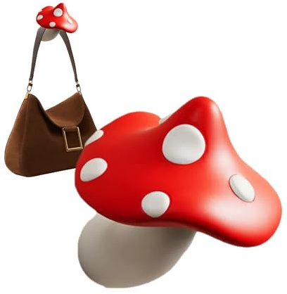 Wall Mounted Hooks - Resin Cute Hangers, No Drilling Cute Mushroom Shaped Towel Hook, Wall Hanger | For Kitchen Bathroom Living Room Shower Entryway Home Decor Towels Bag Key Tool Clothes