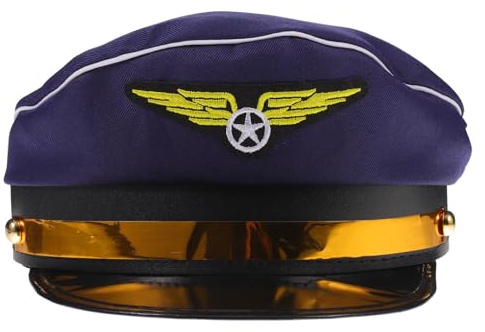 Stewardessenhut Blau aus Polyester für Kostümdekoration Halloween Feier