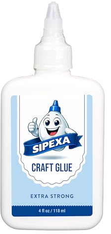 Sipexa Craft Glue - Extra Strong - Precision Craft Glue for Paper & Cardboard - Dries Clear - Adhesive for Scrapbooking & DIY Arts - Washable, No-Stick Skin Formula - Non-Toxic, Permanent Bond