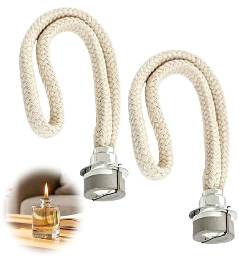 Funver 2 Ersatzdochten Duftlampen Set, 18mm x 19cm Hochwertige Katalytische Lampe für Lampe Berger, Lampe Berger Docht Ersatz für Wohnräume Schlafzimmer Büro oder Küche