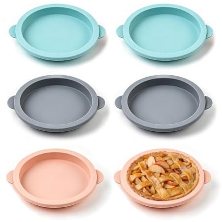 Kinesgsg 6 Pcs 10 CM Stampi in Silicone per Dolci, Antiaderente, Senza BPA | Stampi Pancake Friggitrice Ad Aria, Riutilizzabile, Stampo per Uova per Friggitrice Ad Aria, per Sandwich All'uovo, Hamburger