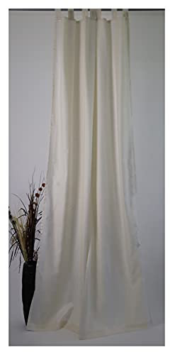Horn textiles Fertigvorhang Loekken Gardine Store Schlaufenschal Leinenoptik Blickdicht 135x 245 cm Ecru Made in Germany