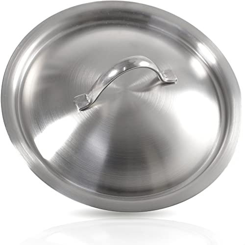 Kerafactum® Edelstahl Topfdeckel Deckel Ersatz Pfannendeckel Universaldeckel für Kochtopf Kasserolle Bratpfanne Wok Topf oder Pfanne Topfgröße Ø 18 cm Edelstahlgriff flacher Deckelrand