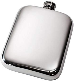 Wentworth Pewter – Schlichter 6 oz. Flachmann aus Zinn, Schnapsflasche