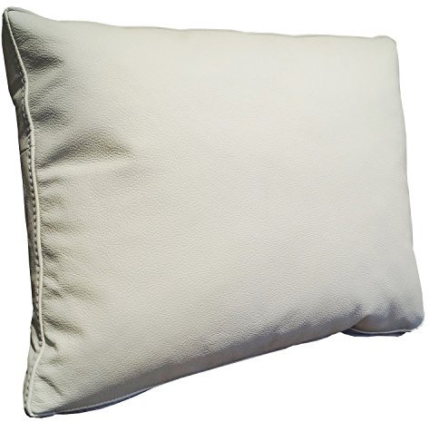 Quattro Meble Weiß Echt Lederkissen Sofa Deko Kissen Echtleder Rückenkissen Rindsleder Leder Modell P&Z (30 x 50 cm)