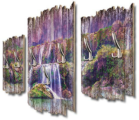 Kreative Feder Lila Wasserfall Designer Wandgarderobe Flurgarderobe Wandpaneele 95 x 60 cm aus MDF DTGH072