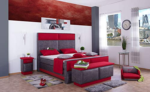 AUKONA Boxspringbett Bella 180x200, Farbe wählen und ändern, 7 Zonen Taschenfederkern-Matratze, H2 H3 H4, Komfortschaum-Topper, Lieferung und Aufbau kostenlos