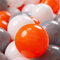 KiddyMoon 200 ∅ 7Cm Kinder Bälle Spielbälle Für Bällebad Baby Plastikbälle Made In EU, Orange/Grau/Weiß