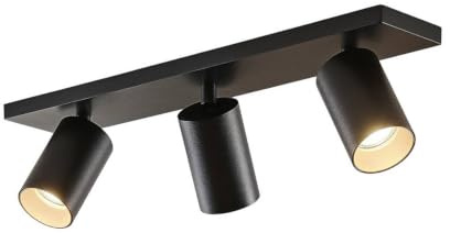Arcchio Adjustable 3 Way LED Ceiling Spotlight Fitting, Rotatable 350° and 90° Tilt Spots Lights Modern Light Fixture 3X GU10 (Bulbs Not Included) Black Aluminium