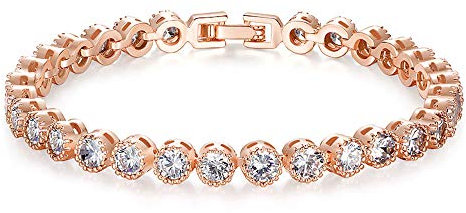 Kim Johanson Damen Tennis Armband *Ava* in Roségold mit weißen Kristallen besetzt rhodiniert inkl. Schmuckbeutel