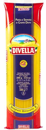 Divella Spaghetti-Pasta #8, 473 ml, authentische italienische Pasta aus Hartweizengrieß, perfekte Al Dente-Textur für jedes Gericht, 20 Stück