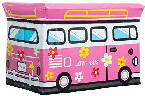 Brandsseller Kinder Aufbewahrungs-und Sitz Box Faltbar Größe ca. 49x31x31 cm Love Bus