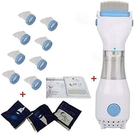 Electric Vacuum Lice Comb - Out Performs Other Head Lice Combs and Lice Shampoo - Removes Lice and Eggs (E-Comb (11 Filters))