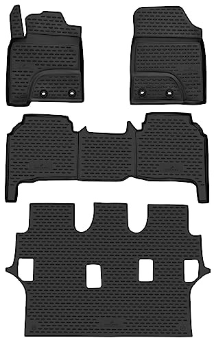 Walser XTR Gummi Fussmatten Auto für Toyota Land Cruiser 200 (J2) 2012-2021, 100% passgenaue Auto Fußmatten, robuste Universal Fußmatte Auto, Gummimatten Auto, Auto Fussmatten Gummi