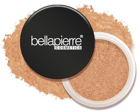 Bellapierre Loose Mineral Foundation SPF 15 – Pure Powder Base, Full Coverage Mineral Makeup, Matte Finishing & Setting, Lightweight, Talc-Free & Paraben-Free – 0.32 oz - Honey