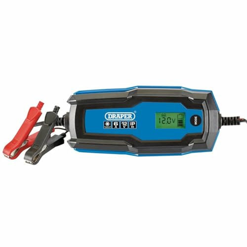 Draper 53490 6V/12V Smart Charger and Battery Maintainer (6A), Black