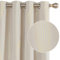 Deconovo Blackout Eyelet Curtains Thermal Insulated Gold Wave Line Foil Printed Curtains for Bedroom 46x90 Inch Beige 2 Panels