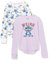 Amazon Essentials Disney | Marvel | Star Wars | Frozen Girls' Long-Sleeve Thermal T-Shirts, Pack of 2, Stitch Pizza, 3 Years