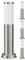 ledscom.de 4 Stück Wegelicht/Pollerleuchte PORU für außen, IP44, 39 cm, edelstahl, 1x E27 max. 40W