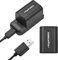 Andoer NP-FV5 Battery Charger with LED Indicator Light + 2 NP-FV5 Plus Batteries 3.7V 1000mAh with USB Charging Cable