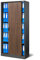 Jan Nowak Armoire de Bureau SD001 Armoire Métallique à Portes coulissantes tôle d'acier étagères revêtement en Poudre verrouillable 185 cm x 90 cm x 40 cm (Anthracite/Imitation Bois)