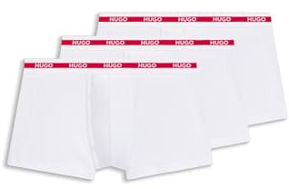 HUGO Mens TRUNK TRIPLET PLANET Three-pack stretch-cotton logo trunks