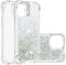 IMEIKONST Compatible with iPhone 14 Pro Max Glitter Case, Liquid Sparkle Quicksand Clear Transparent Sequin Girls Slim TPU Bumper Silicone Shockproof Cover for iPhone 14 Pro Max. Love Silver YBW